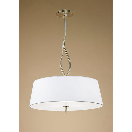 Ninette 4 Light Pendant Light – Antique Brass With White Shades