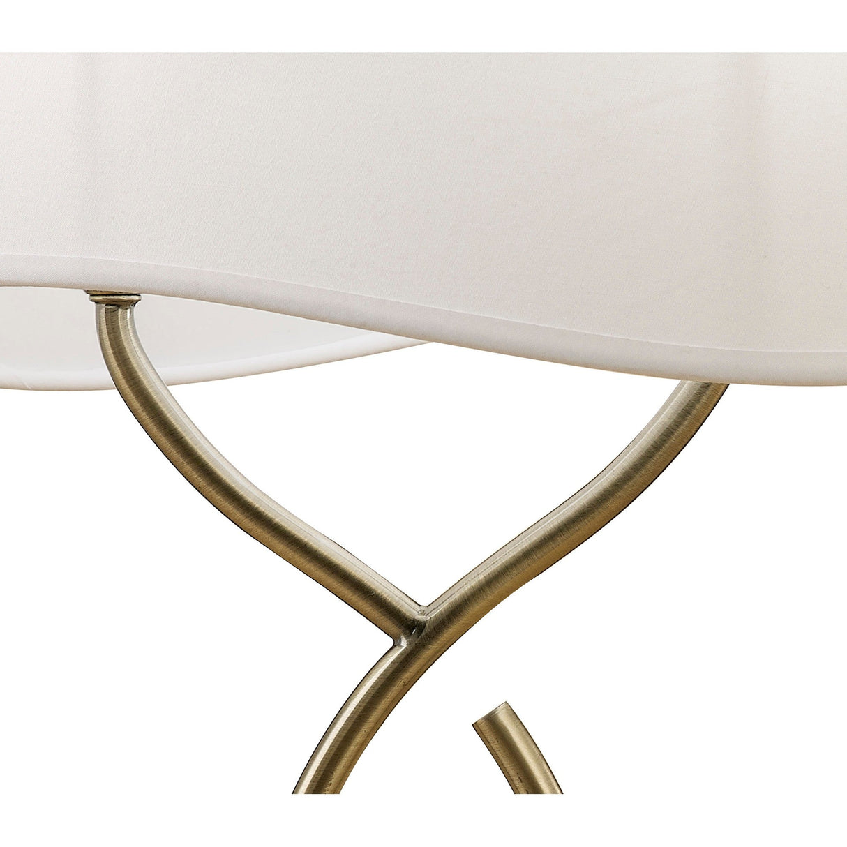 Ninette Large 2 Light Table Lamp - Antique Brass With White Shade