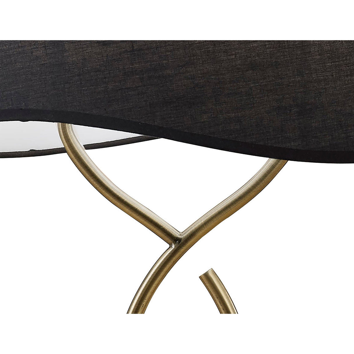 Ninette Large 2 Light Table Lamp - Antique Brass With Black Shade