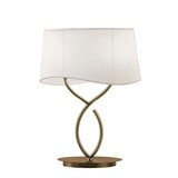 Ninette Large 2 Light Table Lamp - Antique Brass With White Shade