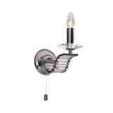 Niobe 1 Light Crystal Wall Light With Switch - Chrome