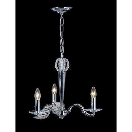 Niobe 53cm 3 Light Crystal Chandelier - Polished Chrome