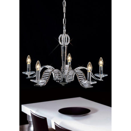 Niobe 72cm 5 Light Crystal Chandelier - Polished Chrome