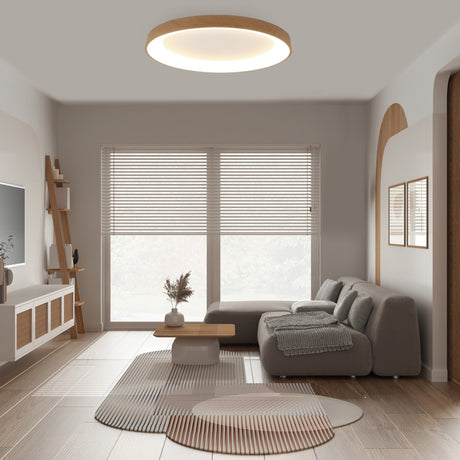 Niseko Ring LED Flush Ceiling Light 3000K 78W - Light Brown