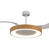 Niseko L CCT Dimmable LED Ceiling Fan Light With Remote Control - White/Brown