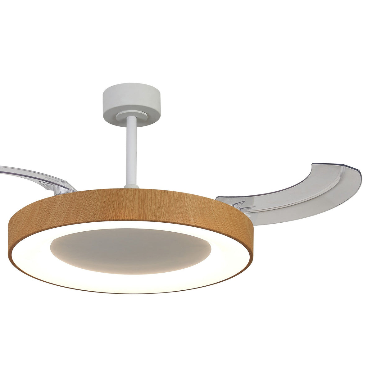 Niseko L CCT Dimmable LED Ceiling Fan Light With Remote Control - White/Brown