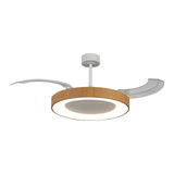 Niseko L CCT Dimmable LED Ceiling Fan Light With Remote Control - White/Brown