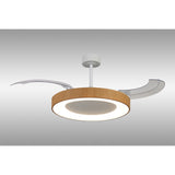 Niseko L CCT Dimmable LED Ceiling Fan Light With Remote Control - White/Brown