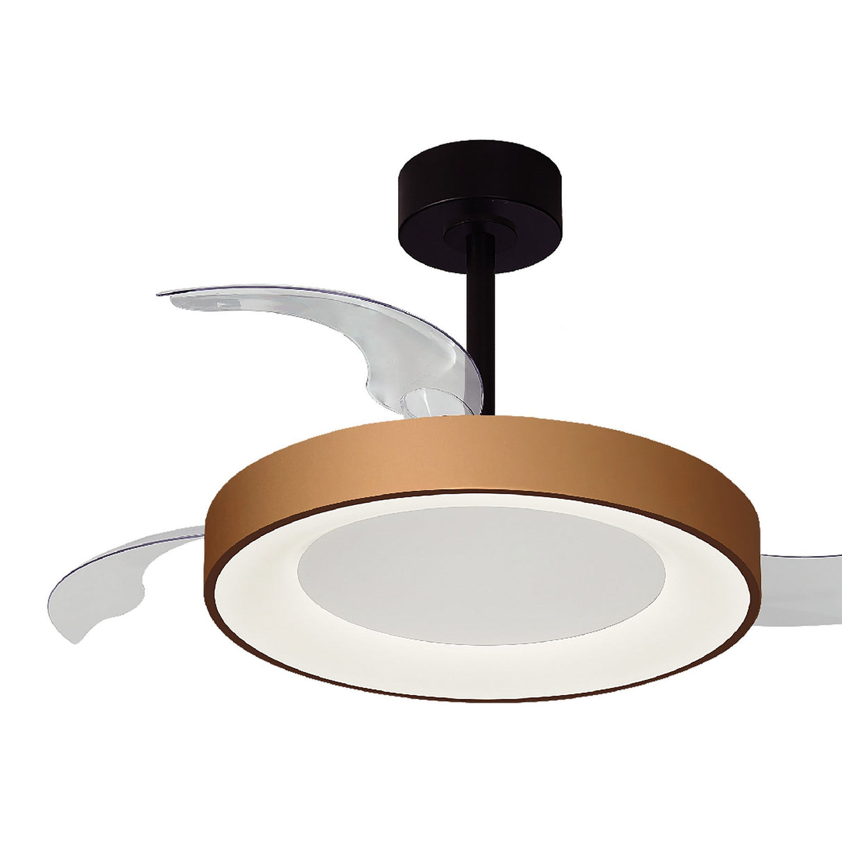 Niseko M CCT Dimmable LED Ceiling Fan Light With Remote Control - Gold/Black