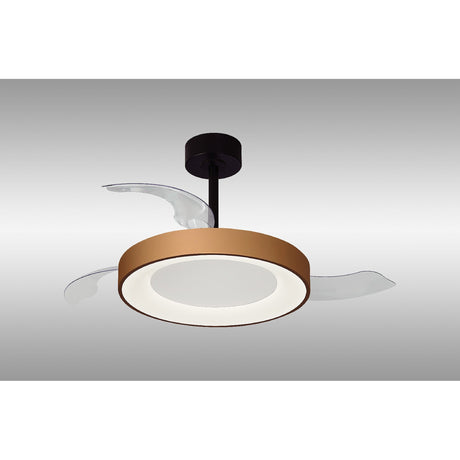 Niseko M CCT Dimmable LED Ceiling Fan Light With Remote Control - Gold/Black