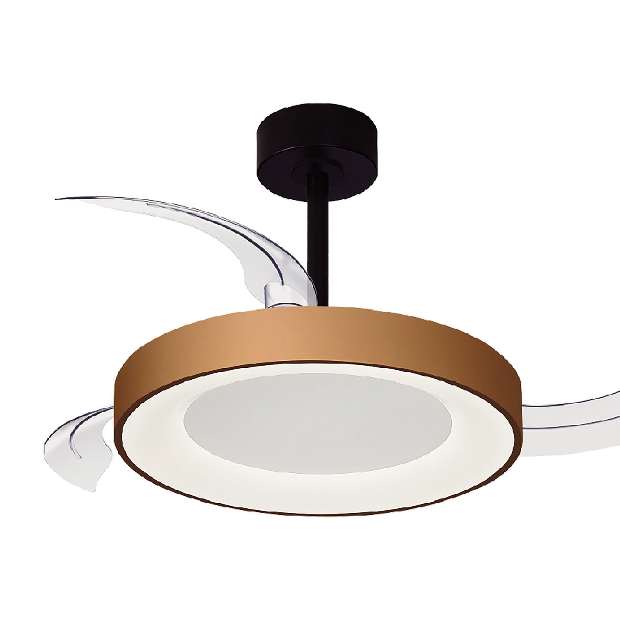 Niseko S CCT Dimmable LED Ceiling Fan Light With Remote Control - Gold/Black