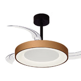 Niseko S CCT Dimmable LED Ceiling Fan Light With Remote Control - Gold/Black