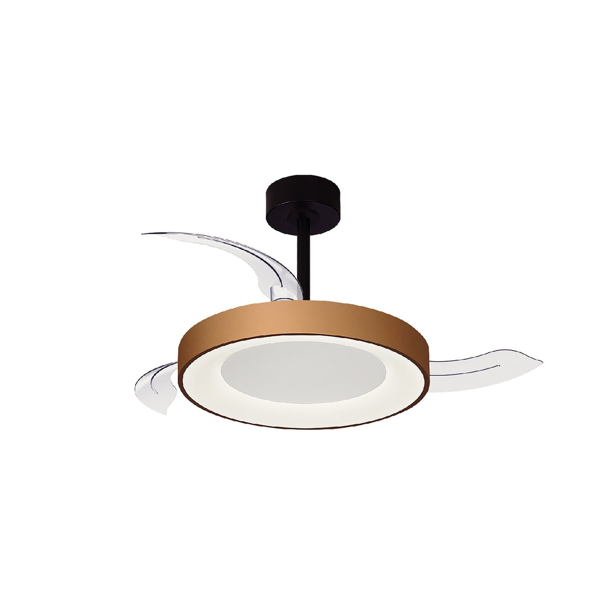 Niseko S CCT Dimmable LED Ceiling Fan Light With Remote Control - Gold/Black