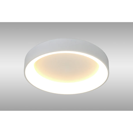 Niseko Large Ring CCT Dimmable LED Flush Ceiling Light With Remote & App Control 40W - White