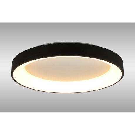 Niseko Ring CCT Dimmable LED Flush Ceiling Light With Remote & App Control 50W - Black