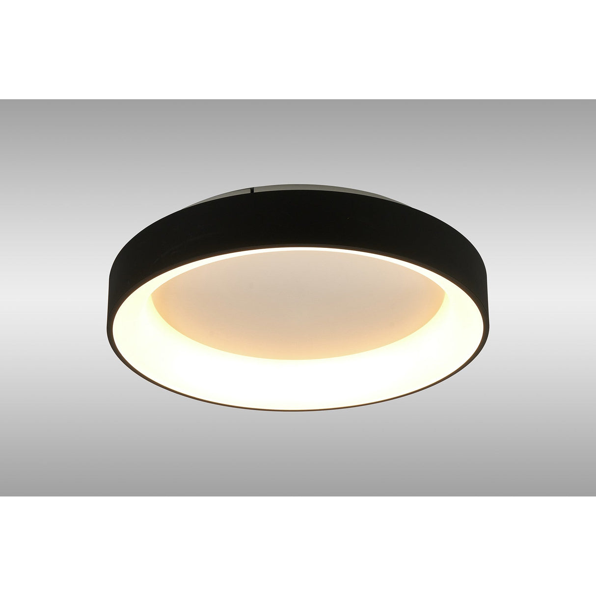 Niseko Large Ring CCT Dimmable LED Flush Ceiling Light With Remote & App Control 40W - Black