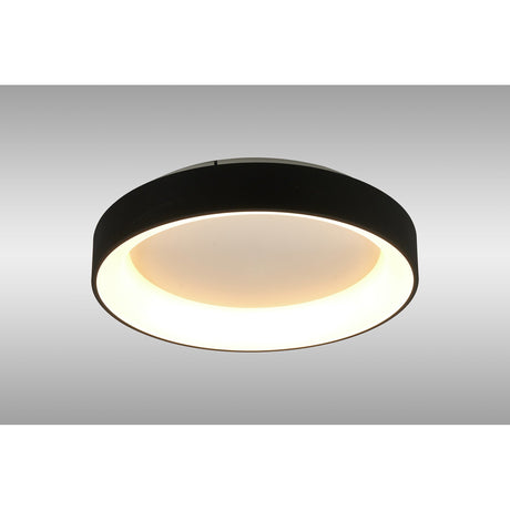Niseko Large Ring CCT Dimmable LED Flush Ceiling Light With Remote & App Control 40W - Black