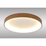 Niseko Ring CCT Dimmable LED Flush Ceiling Light With Remote & App Control 50W - Light Brown