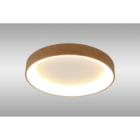 Niseko Large Ring CCT Dimmable LED Flush Ceiling Light With Remote & App Control 40W - Light Brown
