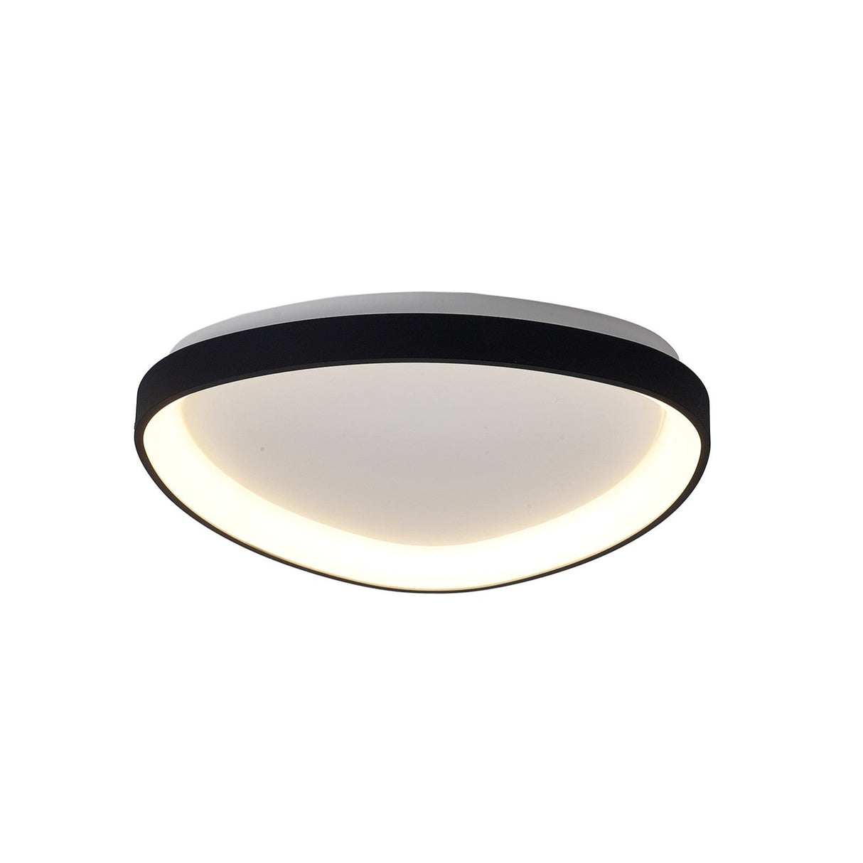 Niseko Triangular CCT Dimmable LED Flush Ceiling Light With Remote Control 38W - Black
