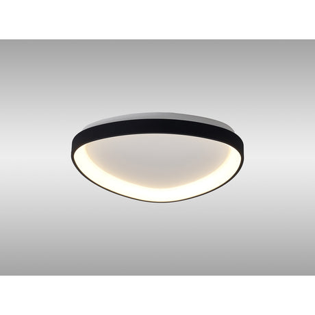 Niseko Triangular CCT Dimmable LED Flush Ceiling Light With Remote Control 38W - Black
