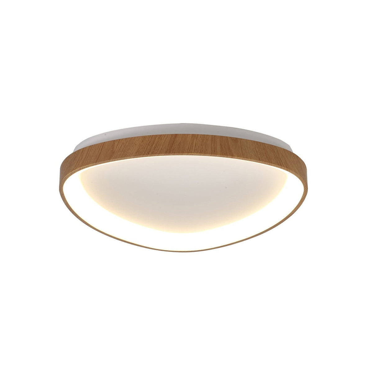 Niseko Triangular CCT Dimmable LED Flush Ceiling Light With Remote Control 38W - Light Brown