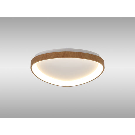 Niseko Triangular CCT Dimmable LED Flush Ceiling Light With Remote Control 38W - Light Brown