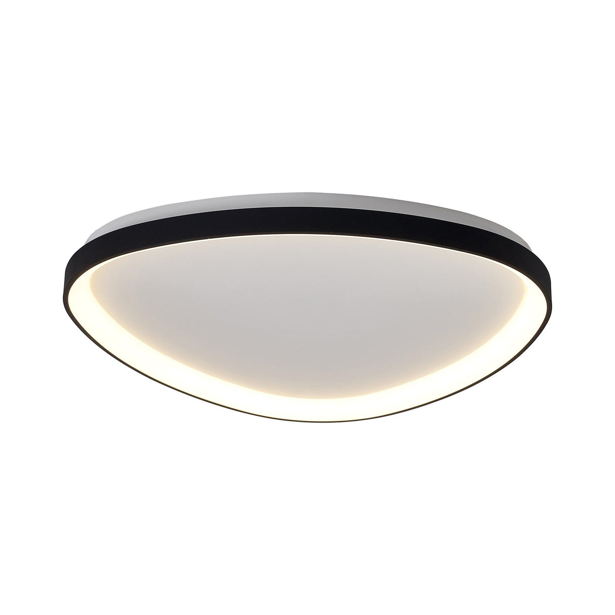 Niseko Triangular CCT Dimmable LED Flush Ceiling Light With Remote Control 50W - Black