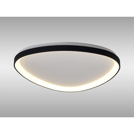 Niseko Triangular CCT Dimmable LED Flush Ceiling Light With Remote Control 50W - Black