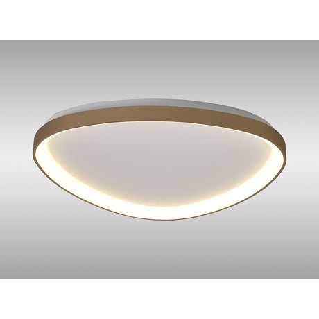 Niseko Triangular CCT Dimmable LED Flush Ceiling Light With Remote Control 50W - Gold