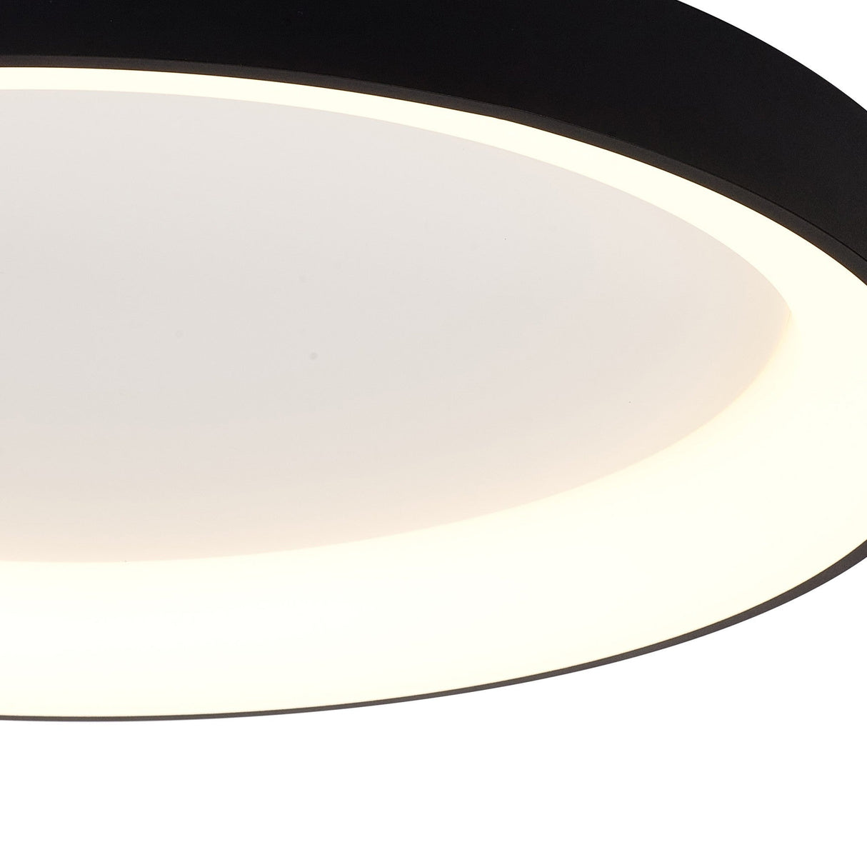 Niseko Ring CCT Dimmable LED Flush Ceiling Light With Remote Control 58W - Black