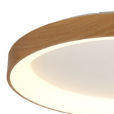 Niseko Ring CCT Dimmable LED Flush Ceiling Light With Remote Control 58W - Light Brown