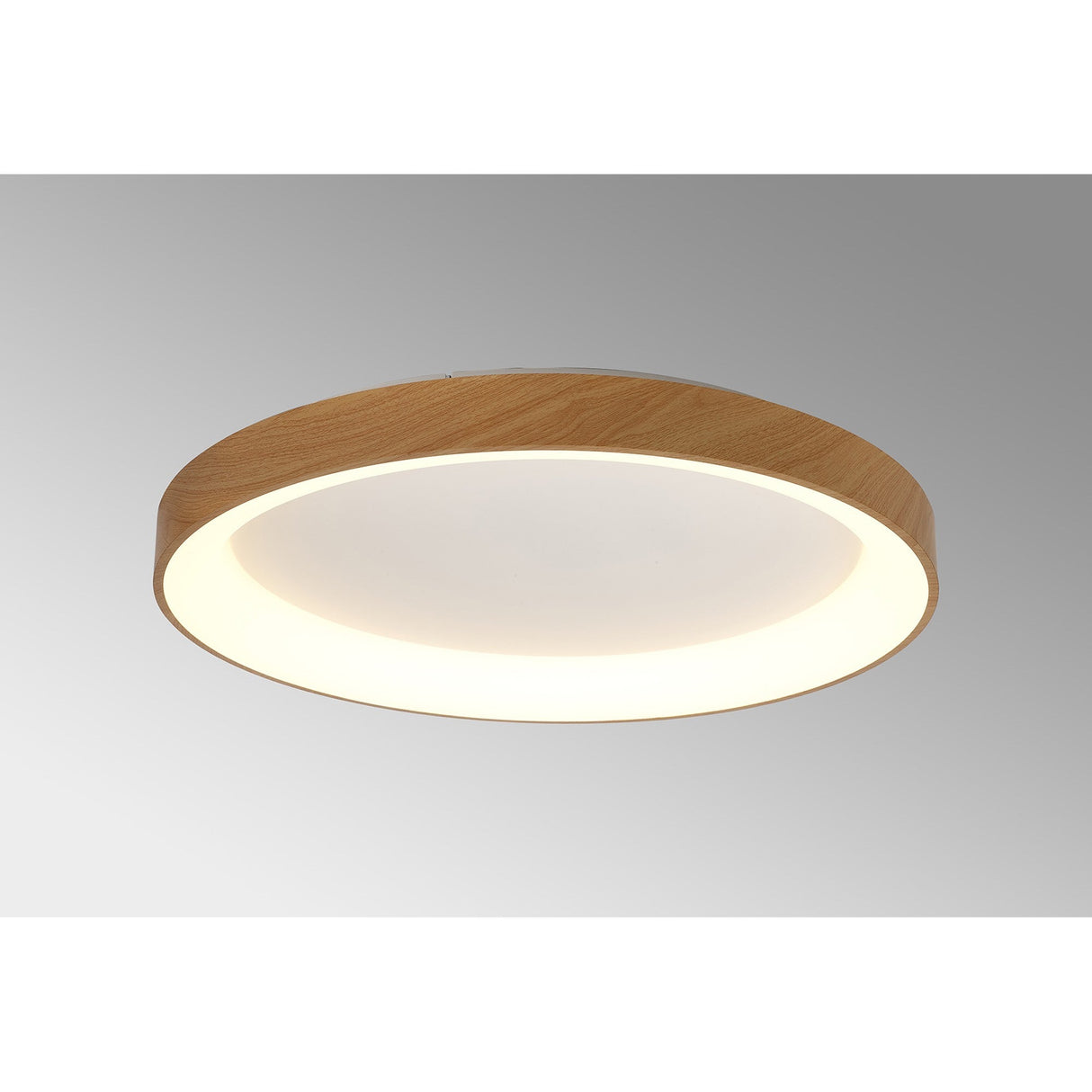 Niseko Ring CCT Dimmable LED Flush Ceiling Light With Remote Control 58W - Light Brown