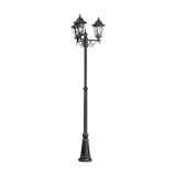 Nolmane 3 Light Lamp Post - Black & Silver Patina