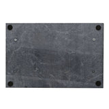 Rectangular Veined Marble Tray with Metal Handles - Black