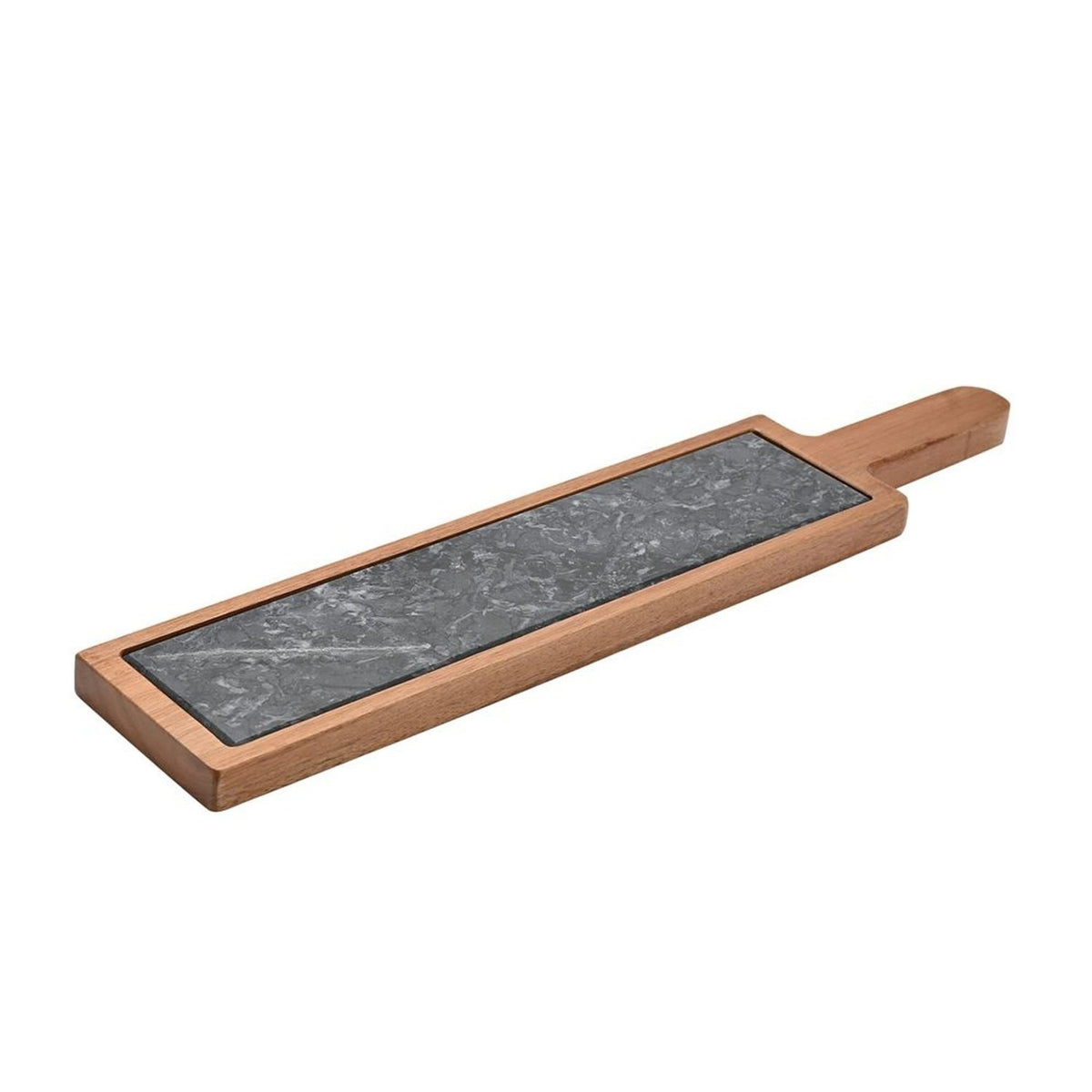 Marble and Acacia Wood Rectangular Serving Board - Brown