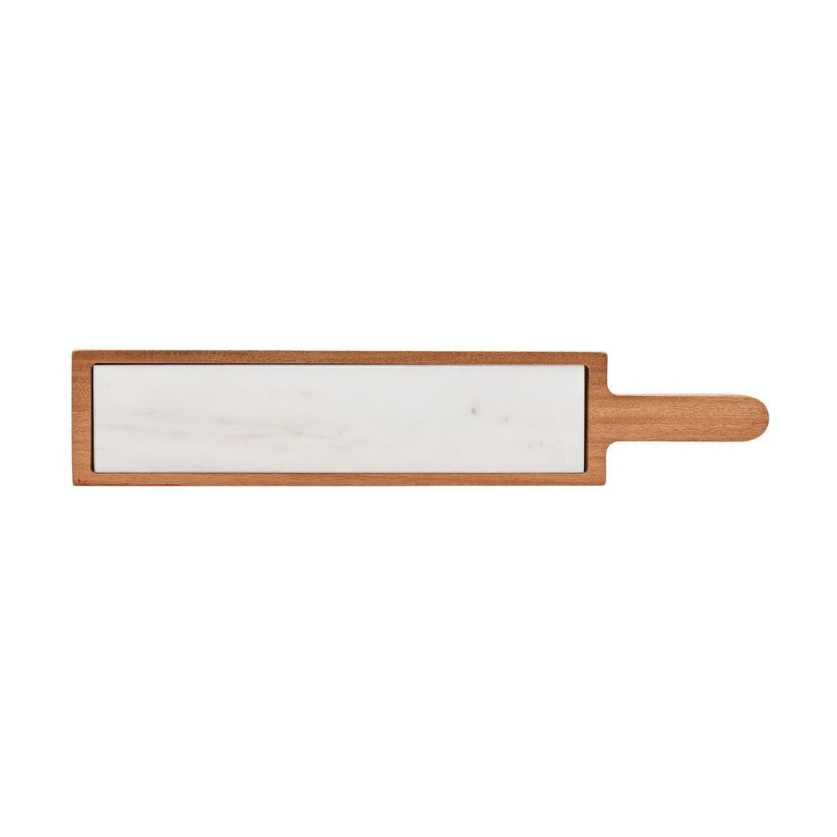 Rectangular Marble & Acacia Wood Serving Board - Brown