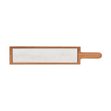 Rectangular Marble & Acacia Wood Serving Board - Brown