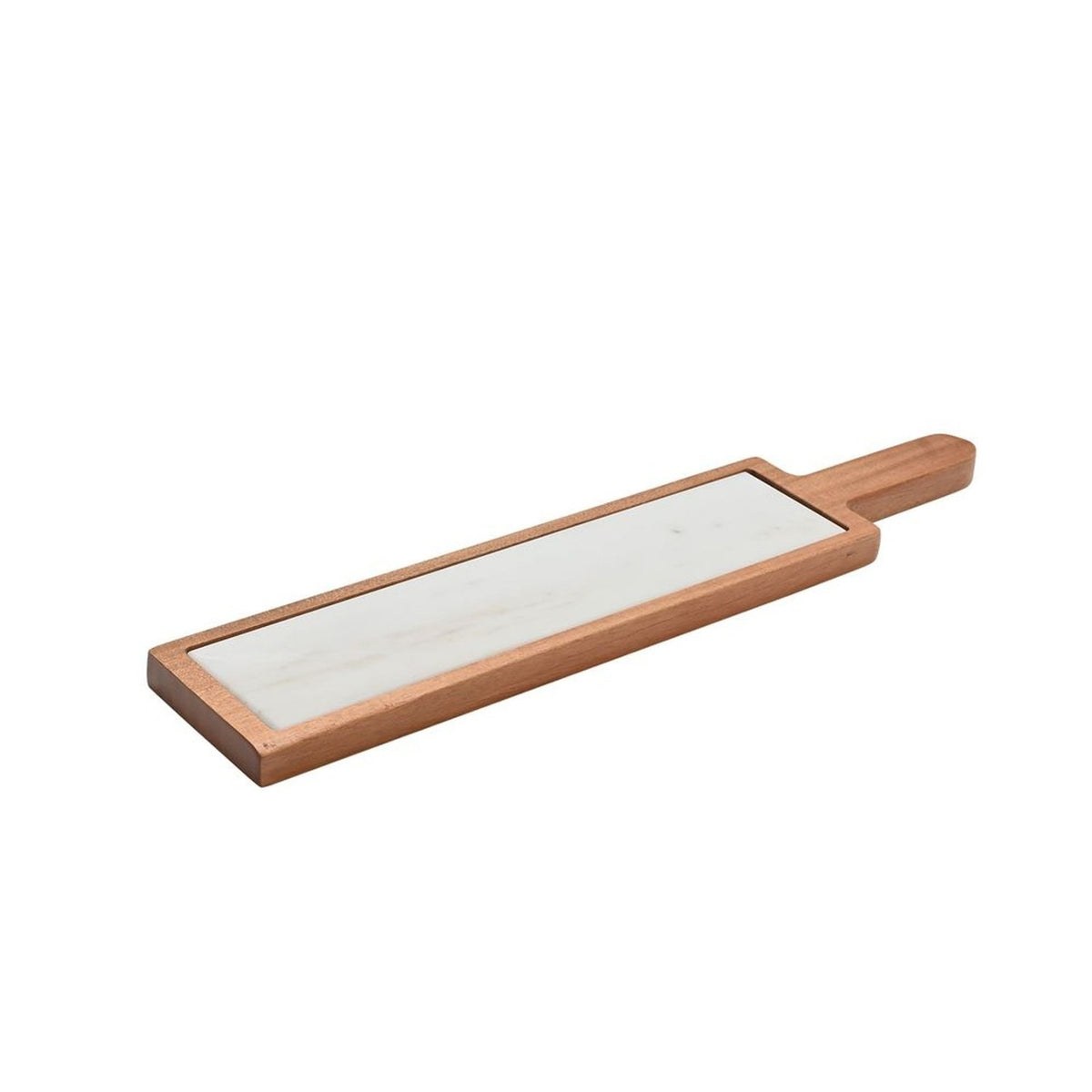 Rectangular Marble & Acacia Wood Serving Board - Brown