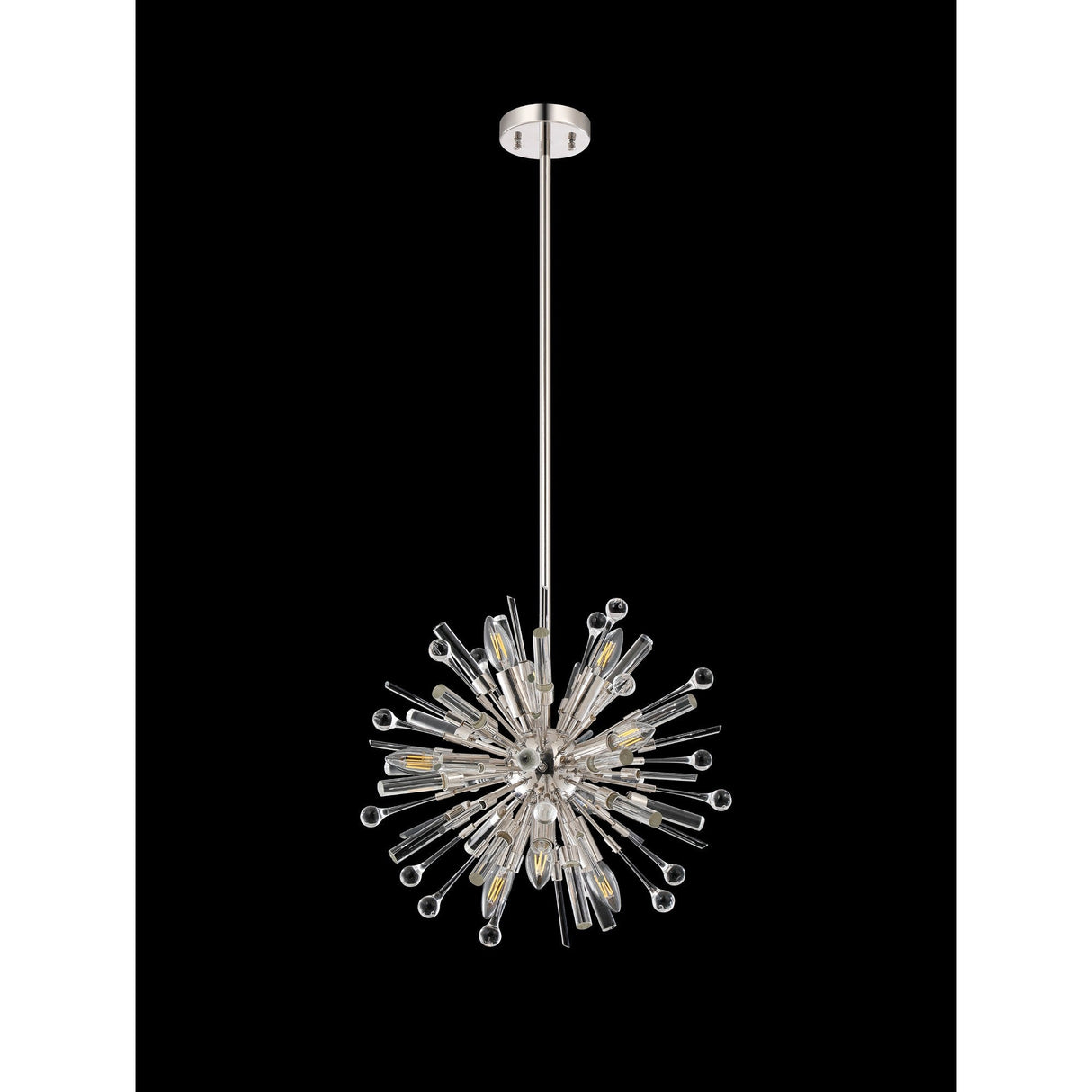 Noon 9 Light Glass Pendant Light – Polished Nickel