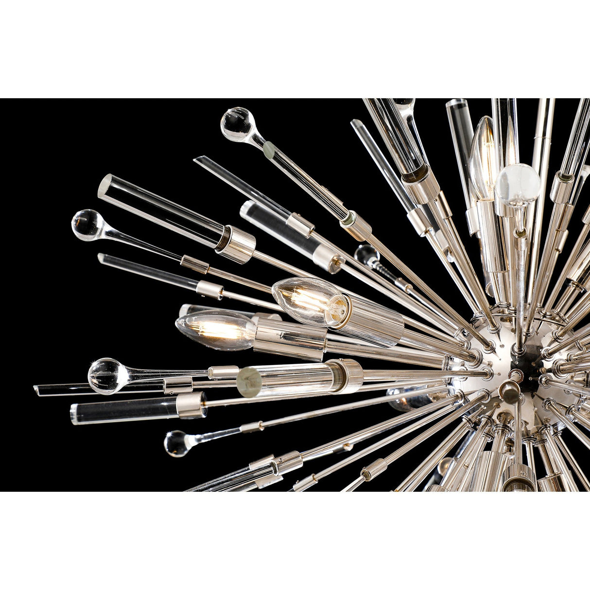 Noon 9 Light Glass Pendant Light – Polished Nickel