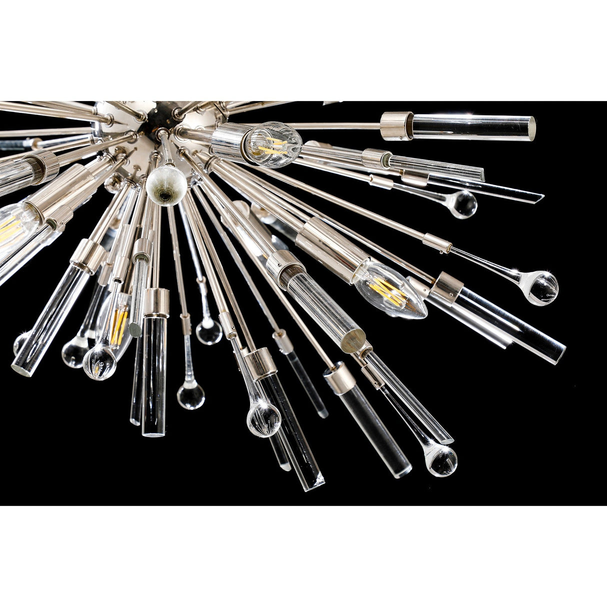 Noon 9 Light Glass Pendant Light – Polished Nickel