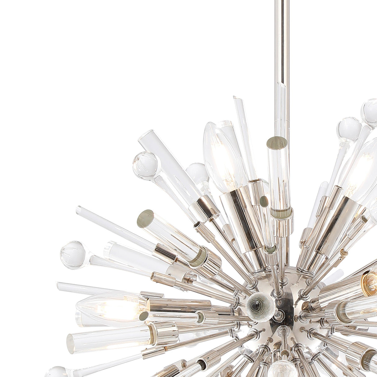 Noon 9 Light Glass Pendant Light – Polished Nickel