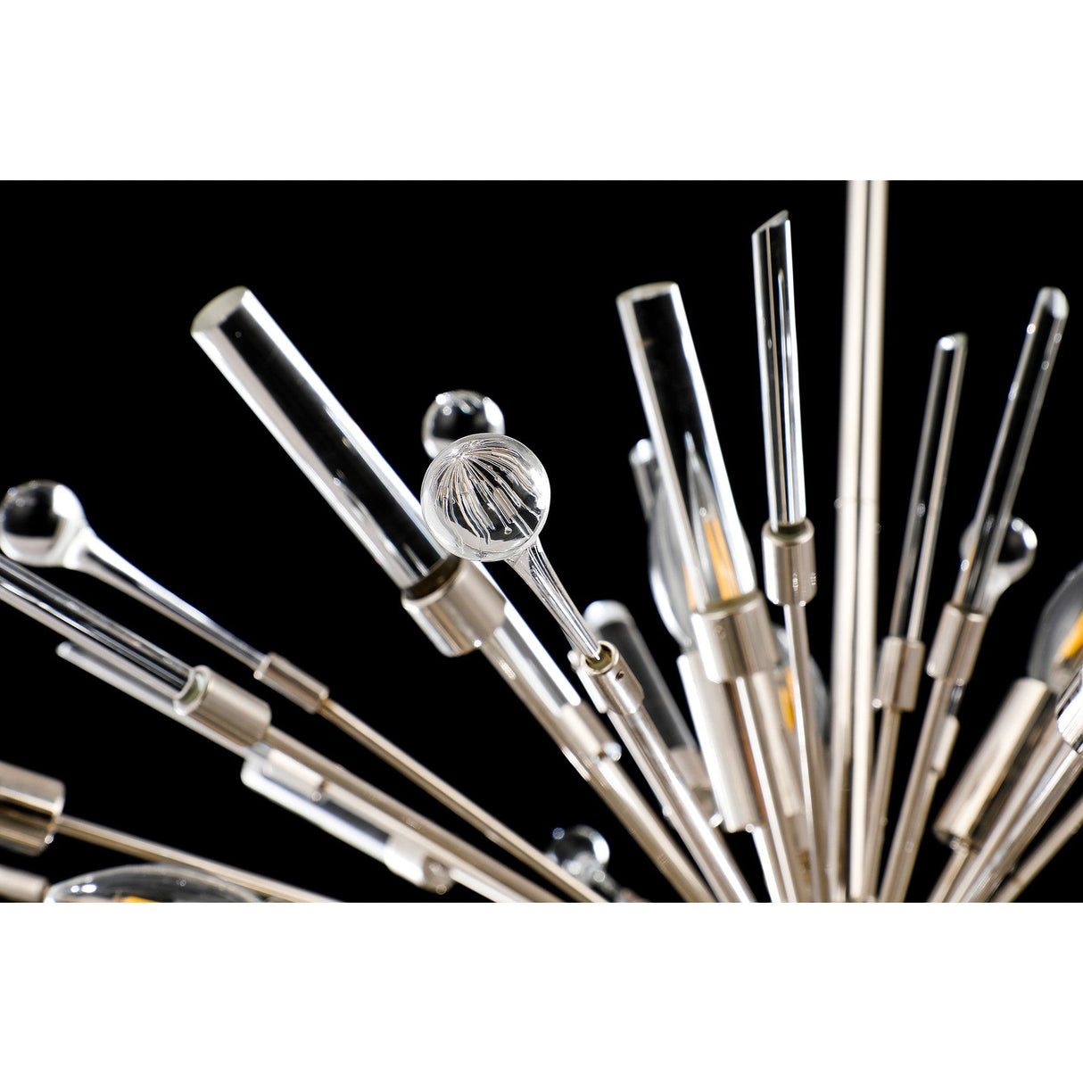 Noon 9 Light Glass Pendant Light – Polished Nickel