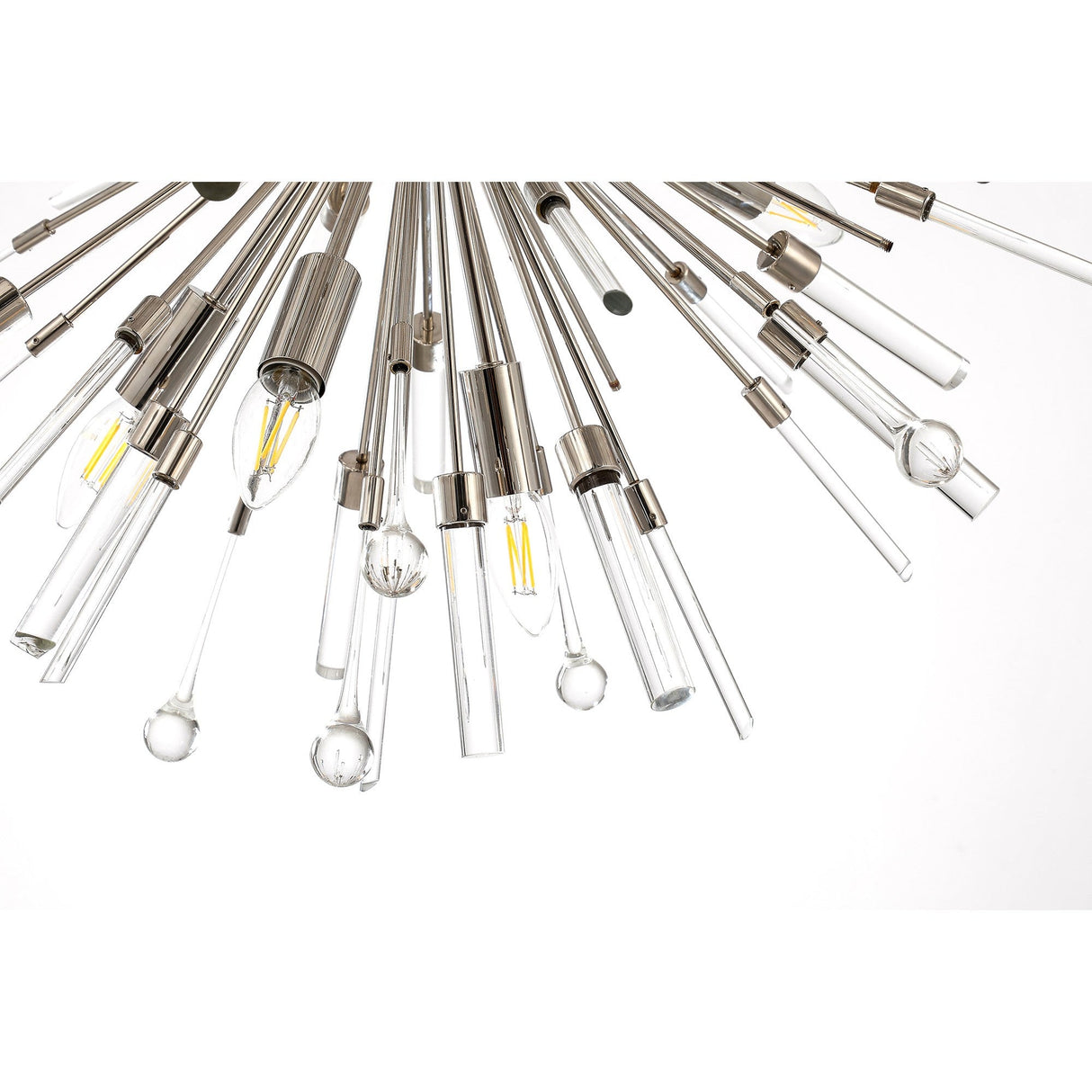 Noon 9 Light Glass Pendant Light – Polished Nickel
