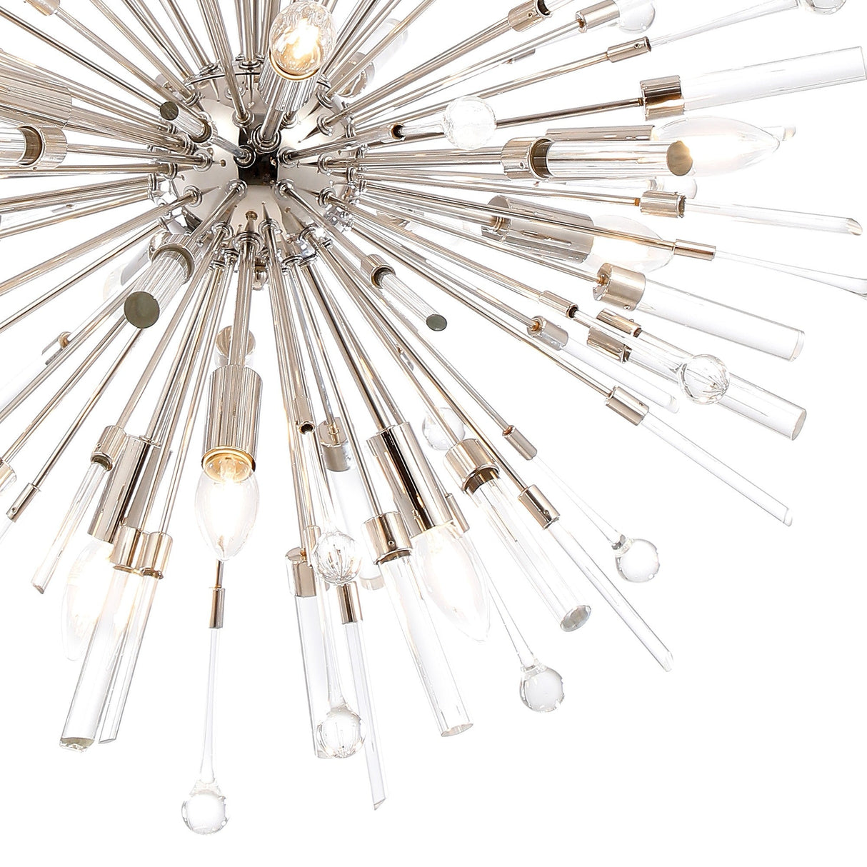 Noon 12 Light Glass Pendant Light – Polished Nickel