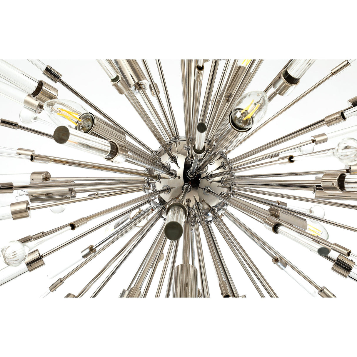 Noon 12 Light Glass Pendant Light – Polished Nickel