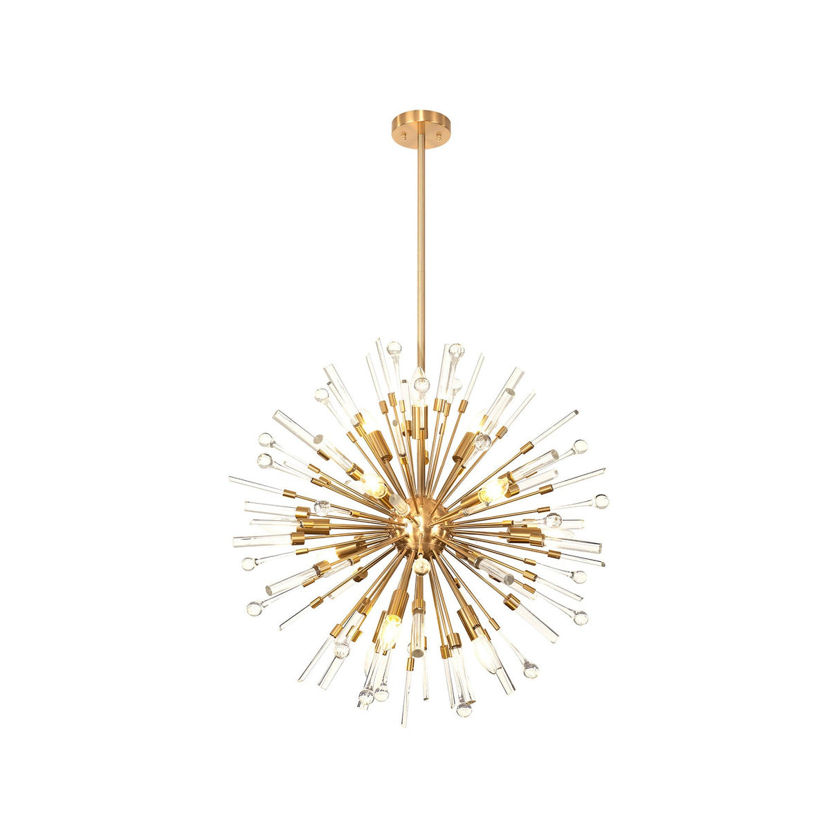 Noon 12 Light Glass Pendant Light – Antique Gold