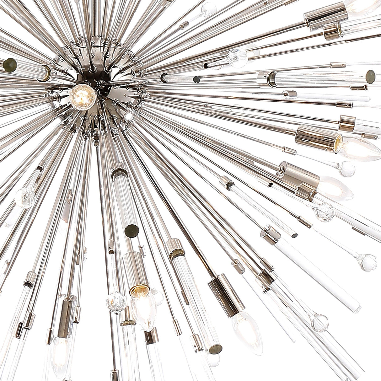 Noon 20 Light Glass Pendant Light – Polished Nickel