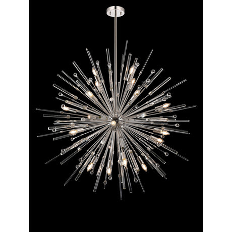 Noon 20 Light Glass Pendant Light – Polished Nickel